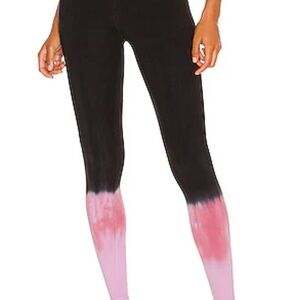 Electric & Rose Sunset Harmony Leggings Pink Black Tie Dyed New Size M